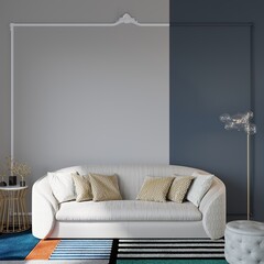 mockup poster in elegant living room in stylish apartment
