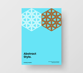 Modern mosaic pattern brochure layout. Premium corporate cover vector design illustration.