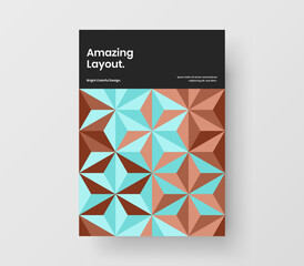 Abstract cover design vector template. Unique geometric hexagons poster illustration.