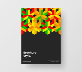 Premium presentation vector design illustration. Creative mosaic tiles pamphlet layout.