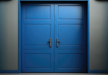close-up of blue door, ai generated