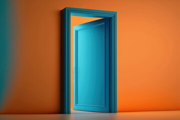 orange door with a blue door, ai generated
