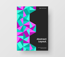 Creative geometric shapes booklet concept. Original company identity A4 vector design template.