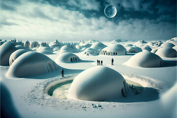 Human colony on a frozen planet
