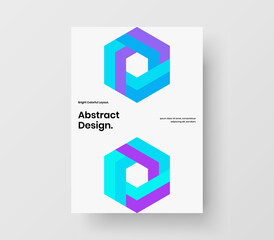 Simple geometric hexagons corporate brochure layout. Modern company identity vector design template.