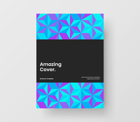 Premium geometric shapes corporate brochure illustration. Amazing banner A4 design vector template.