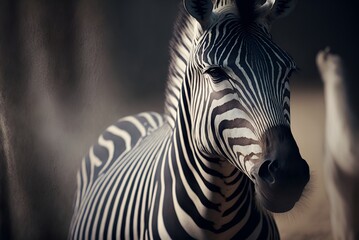 Zebra in the nature, Zebra, Safari, Generative AI
