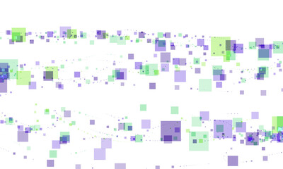 Isolated blue green and purple graphic design element square shapes overlay