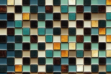 A mosaic tile background is an intricate pattern of tiles, Generative AI