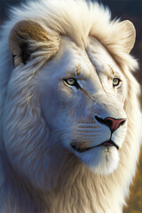 Close up portrait of a White Lion