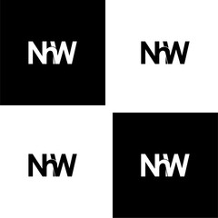 nhw typography letter monogram logo design set