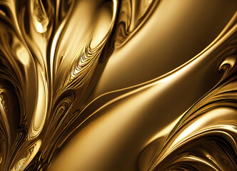Golden Waves. Abstract Background. Gold and Black. 