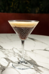 Coffee cocktail in a glass