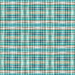 Teal rustic coastal beach house check fabric tile. Seamless sailor flannel textile gingham repeat swatch.