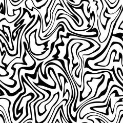 Monochrome curved lines. seamless pattern