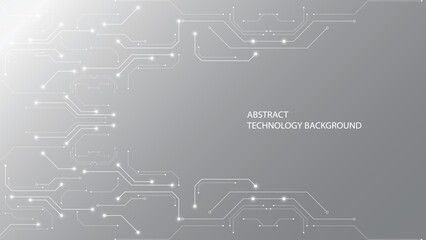 Grey white Abstract technology background, Hi tech digital connect, communication, High technology concept