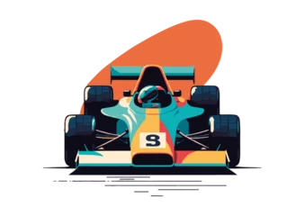 Fotobehang F1 race car vector illustration  © Jane