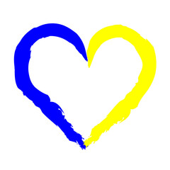Fototapeta na wymiar Flag of Ukraine in the shape of a heart. Ukrainian national symbol. stop the war. Vector illustration