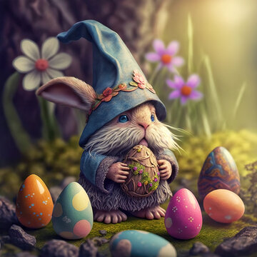 Easter Bunny Gnome - AI Generated