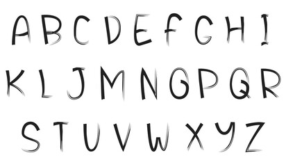 Brush typography, Abstract digital alphabet font. Creative vector illustration