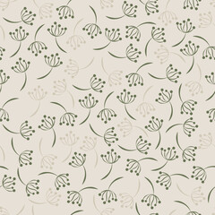 Leaves and branches repeat pattern. Floral pattern design. Botanical tile. Good for prints, wrappings, textiles and fabrics.