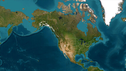 Fototapeta na wymiar USA satellite image map
