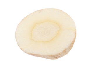 Piece of fresh parsnip isolated on white