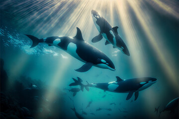 Obraz na płótnie Canvas Killer whales