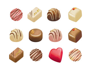 手書きのボンボンチョコラの詰め合わせセット
