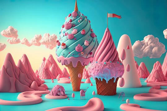 Sugary confectionery paradise Generative AI