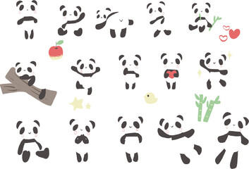 パンダのイラストセット