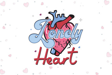Lonely Heart Valentine’s Day SVG Design