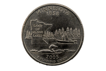 Minnesota State Quarter, 50 State Quarter 1858 - 2005 Land Of 10,000 lakes