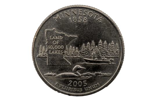 Minnesota State Quarter, 50 State Quarter 1858 - 2005 Land Of 10,000 lakes