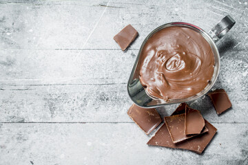 Chocolate paste in bowl.
