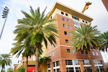 Tampa, Florida USA - Dec 30, 2022:  the Landscape of University of Tampa, a medium-sized private university offering more than 200 programs of study, located at Tampa Downtown