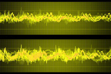 二段の心電図　オシロスコープ　波形　CG　背景　壁紙
