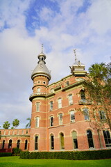 Fototapeta na wymiar Tampa, Florida USA - Dec 30, 2022: the Landscape of University of Tampa, a medium-sized private university offering more than 200 programs of study, located at Tampa Downtown