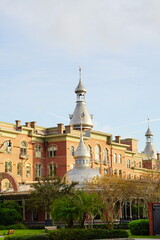 Tampa, Florida USA - Dec 30, 2022:  the Landscape of University of Tampa, a medium-sized private university offering more than 200 programs of study, located at Tampa Downtown