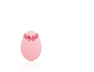Pink Easter egg with pink flower blossom