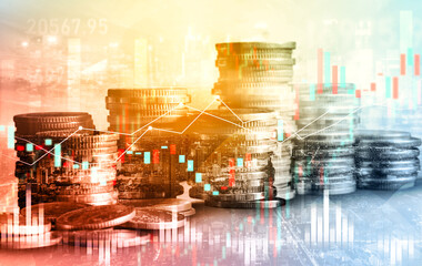 Finance and money technology background concept of business prosperity and asset management ....