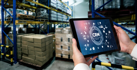 Customer relationship management system on modish computer for CRM business and enterprise