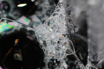 Macro texture of soap bubbles