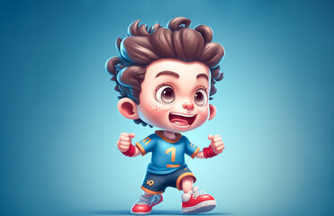 cute football player character , AI generate