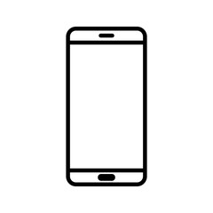 Mobile phone with blank screen. Flat style. vector illustration on white background