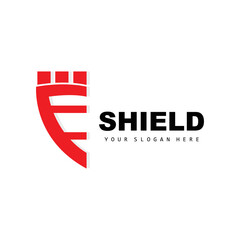 Shield Logo, Safe And Strong Security Vector, Design, Protection Simple Style, Template Brand Icon