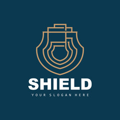 Shield Logo, Safe And Strong Security Vector, Design, Protection Simple Style, Template Brand Icon