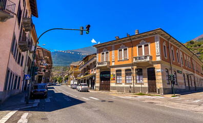 Susa street views in the Metropolitan City of Turin, Piedmont, Italy
