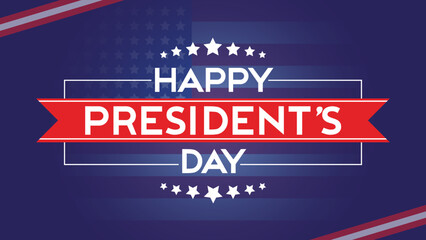 Naklejka na ściany i meble happy presidents day typography with american flag decoration