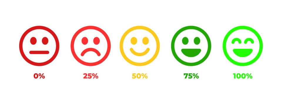 Vector set of emoticons with different moods for feedback. feedback emoji in flat style concept.	